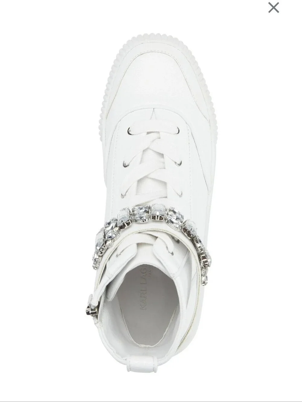 Karl Lagerfeld Paris Womens Jeren Buckled High-Top Sneakers Jeweled Size 7.5 NEW
